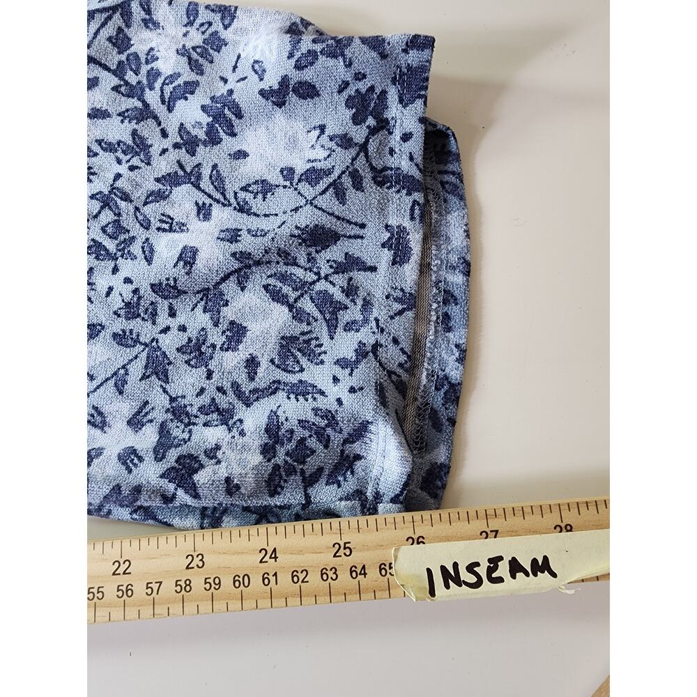 3 piece LUCKY BRAND Blue White Floral Pajama Set (top, shorts, pants) SZ XXL - Picture 8 of 10